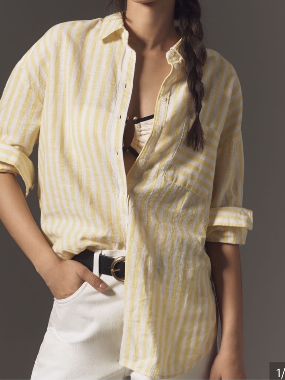 Maeve •Anthropologie Bennett Button down Blouse Shirt butter mom Swim cover